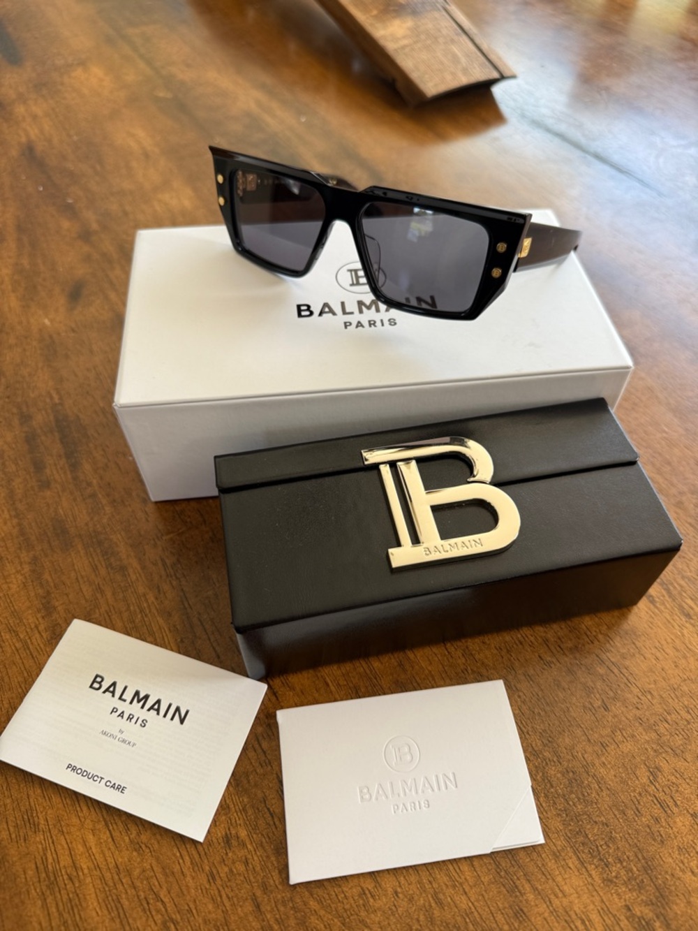 Balmain Black Sunglasses with Gold Accents authentic!!!
